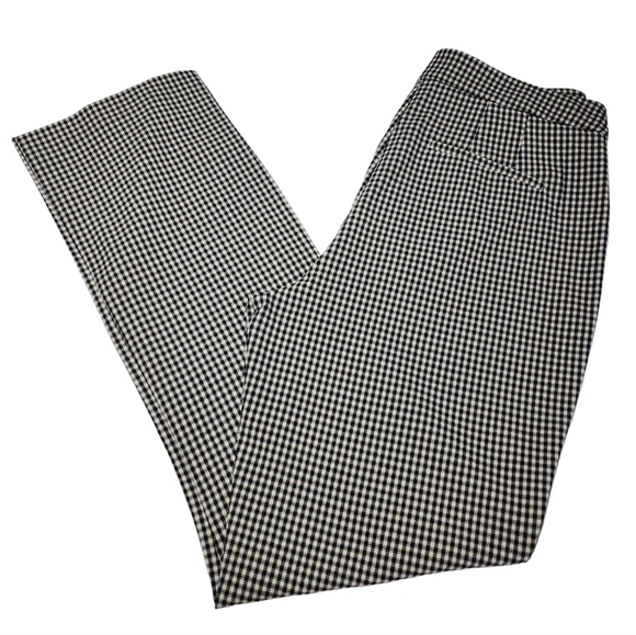 Nicole Miller Womens Pants Black And White Plaid High Waisted Split Leg Size 8 - Picture 8 of 15